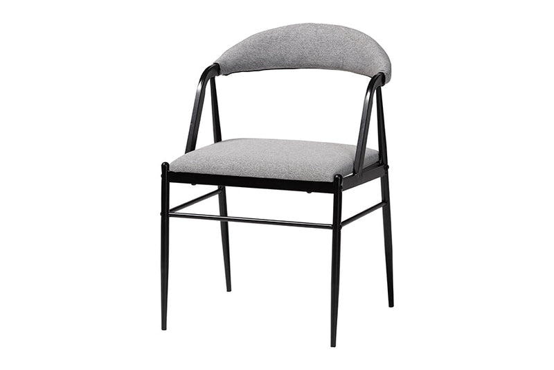 Cadence Gray Fabric and Metal Dining Chair Baxton