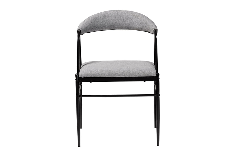 Cadence Modern Industrial Gray Fabric and Metal Dining Chair