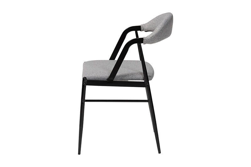 Cadence Modern Industrial Gray Fabric and Metal Dining Chair