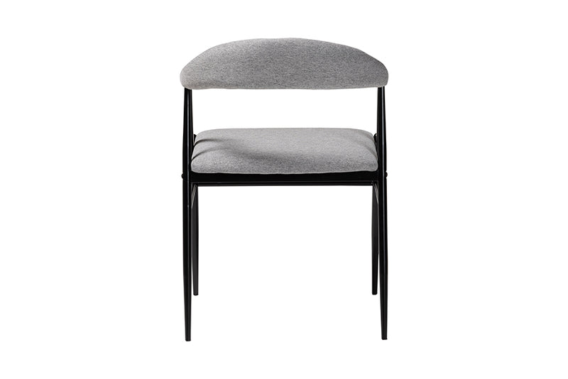 Cadence Modern Industrial Gray Fabric and Metal Dining Chair