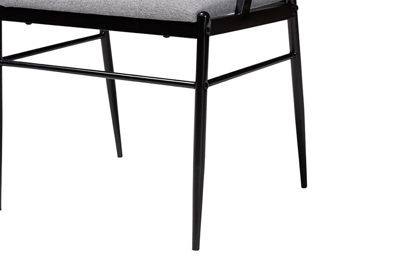 Cadence Modern Industrial Gray Fabric and Metal Dining Chair