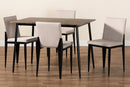 Aubrey Industrial Beige Fabric and Metal Dining Set Baxton