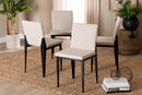 Aubrey Industrial Beige Fabric and Metal Dining Chair Baxton