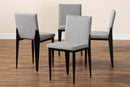 Aubrey Industrial Gray Fabric and Metal Dining Chair Baxton
