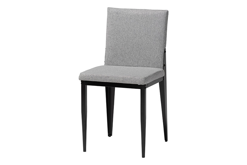 Aubrey Industrial Gray Fabric and Metal Dining Set