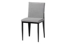 Aubrey Industrial Gray Fabric and Metal Dining Chair Baxton