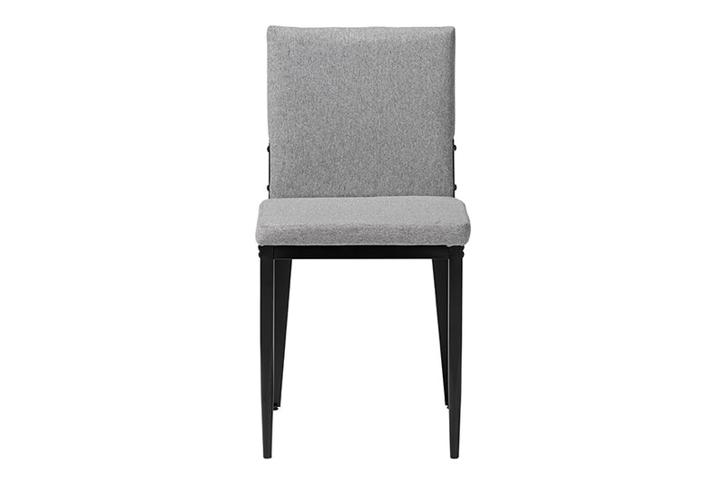 Aubrey Industrial Gray Fabric and Metal Dining Chair