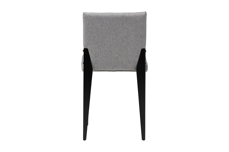 Aubrey Industrial Gray Fabric and Metal Dining Chair