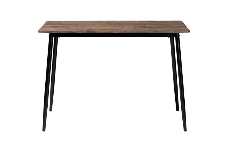 Hammond Industrial Rustic Brown Wood and Metal Dining Table Baxton