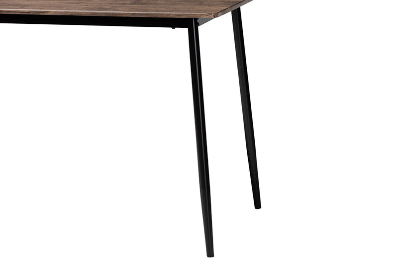 Hammond Industrial Rustic Brown Wood and Metal Dining Table Baxton