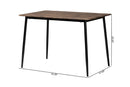 Hammond Industrial Rustic Brown Wood and Metal Dining Table Baxton