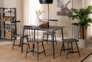Louisa Industrial Dark Brown Wood and Metal Dining Set Baxton