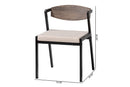 Iliana Industrial Beige Fabric and Metal Dining Chair Baxton