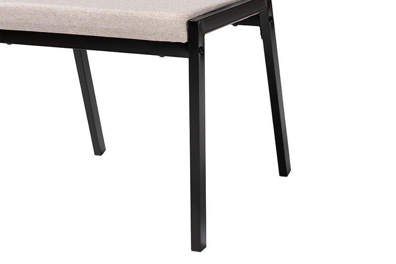 Iliana Industrial Beige Fabric and Metal Dining Set