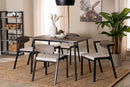 Iliana Industrial Beige Fabric and Metal Dining Set Baxton