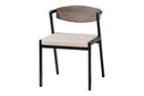 Iliana Industrial Beige Fabric and Metal Dining Chair Baxton