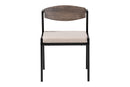 Iliana Industrial Beige Fabric and Metal Dining Chair Baxton