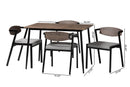 Iliana Industrial Gray Fabric and Metal Dining Set Baxton