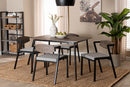 Iliana Industrial Gray Fabric and Metal Dining Set Baxton