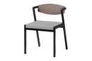 Iliana Industrial Gray Fabric and Metal Dining Chair Baxton