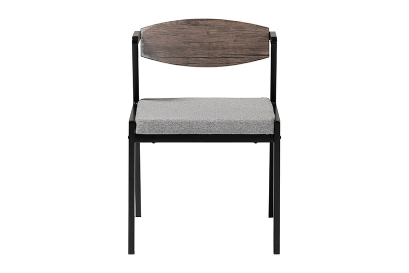 Iliana Industrial Gray Fabric and Metal Dining Chair