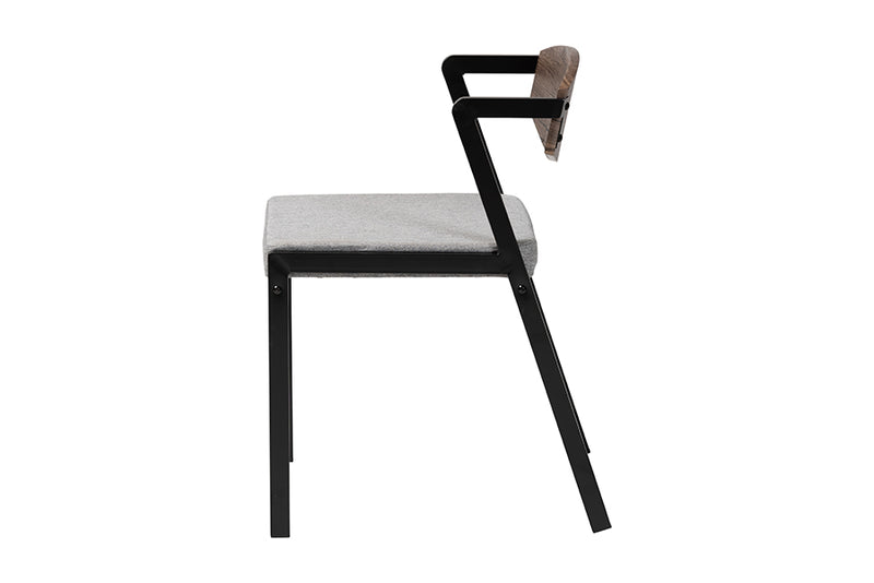 Iliana Industrial Gray Fabric and Metal Dining Chair