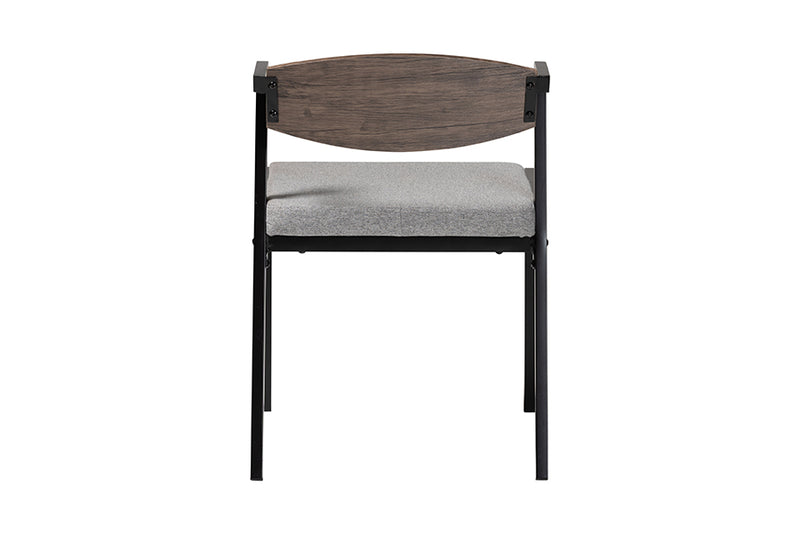 Iliana Industrial Gray Fabric and Metal Dining Chair