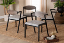 Iliana Industrial Gray Fabric and Metal Dining Chair Baxton
