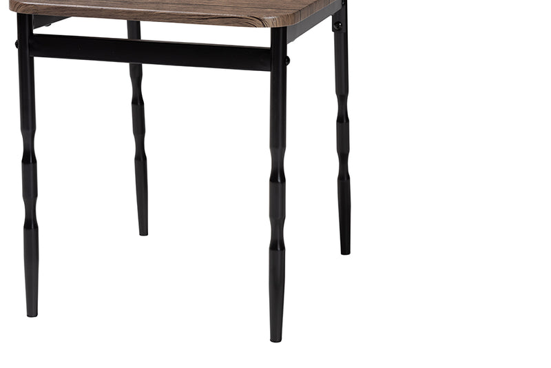 Wickham Modern Industrial Brown Wood and Metal 5-Piece Dining Set