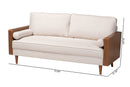 Saranna Beige Fabric and Walnut Brown Wood Sofa Baxton