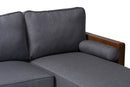 Saranna Gray Fabric and Walnut Brown Wood Right Facing Sectional Sofa Baxton