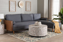 Saranna Gray Fabric and Walnut Brown Wood Right Facing Sectional Sofa Baxton