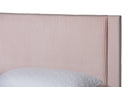 Donnica Modern Light Pink Pleated Velvet Queen Size Storage Bed Baxton