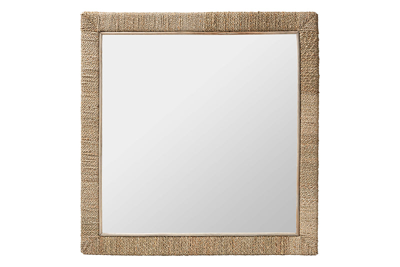 Cianna Japandi Natural Seagrass Square Wall Mirror