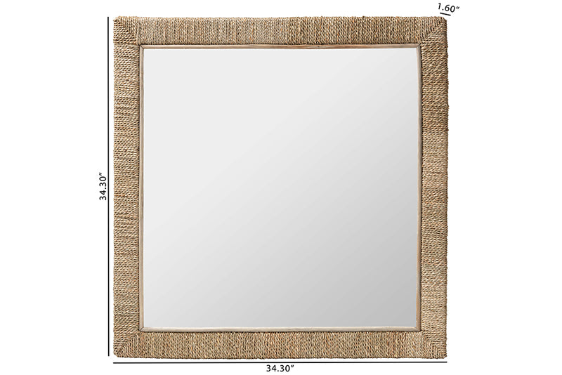 Cianna Japandi Natural Seagrass Square Wall Mirror