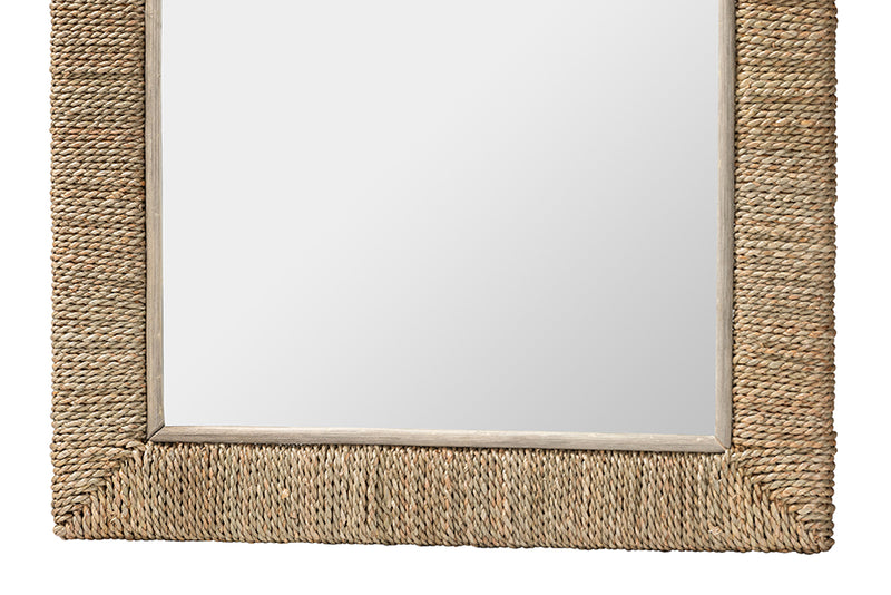 Cianna Japandi Natural Seagrass Rectangular Wall Mirror