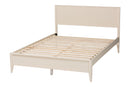 Albert Ivory Fluted Wood Queen Size Platform Bed Baxton