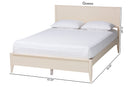 Albert Ivory Fluted Wood King Size Platform Bed Baxton