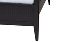 Albert Black Fluted Wood King Size 4Pc Canopy Bedroom Set Baxton