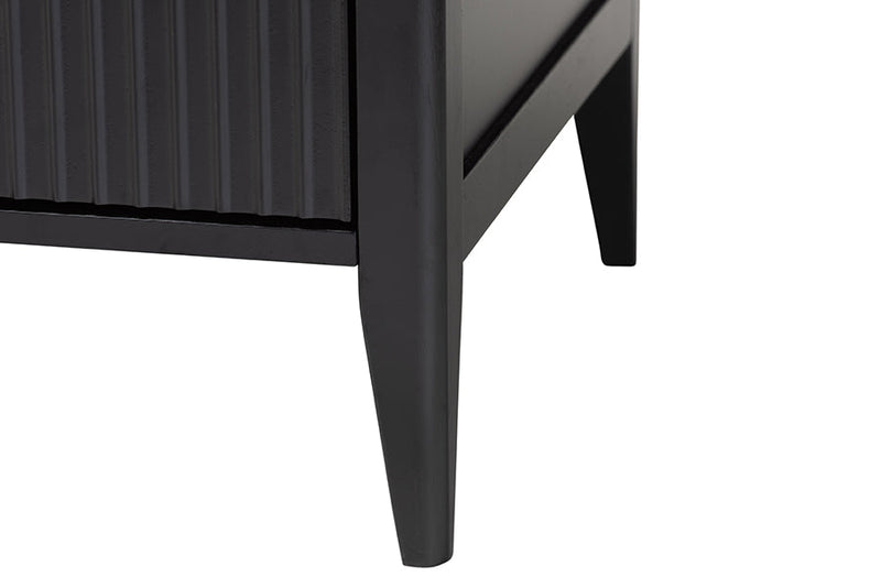 Albert Black Fluted Wood 6-Drawer Dresser Baxton
