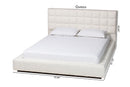 Mela Teddy-Bear Fabric Queen Size Platform Bed Baxton