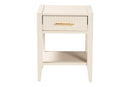 Albert Ivory Fluted Wood 1-Drawer Nightstand Baxton