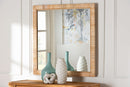 Vallea Bohemian Natural Rattan Square Accent Wall Mirror Baxton