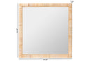 Vallea Bohemian Natural Rattan Square Accent Wall Mirror Baxton