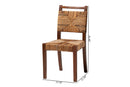 Sagen Bohemian Natural Seagrass and Mahogany Wood 2Pc Dining Chair Baxton