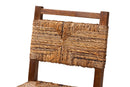 Sagen Bohemian Natural Seagrass and Mahogany Wood 2Pc Counter Stool Set Baxton