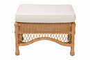 Calder Bohemian Light Honey Braided Rattan Ottoman Stool Baxton