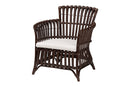 Calder Bohemian Very Dark Brown Rattan Arm Chair Baxton