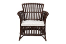 Calder Bohemian Very Dark Brown Rattan Arm Chair Baxton