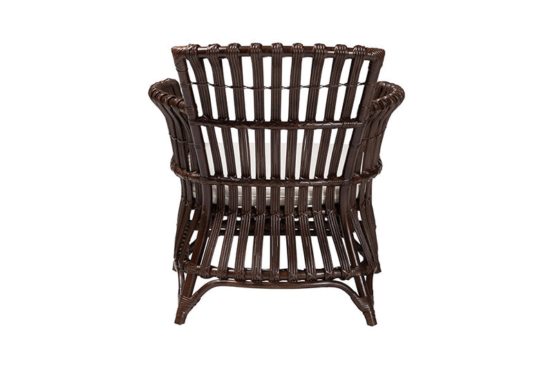 Calder Bohemian Very Dark Brown Rattan Arm Chair Baxton